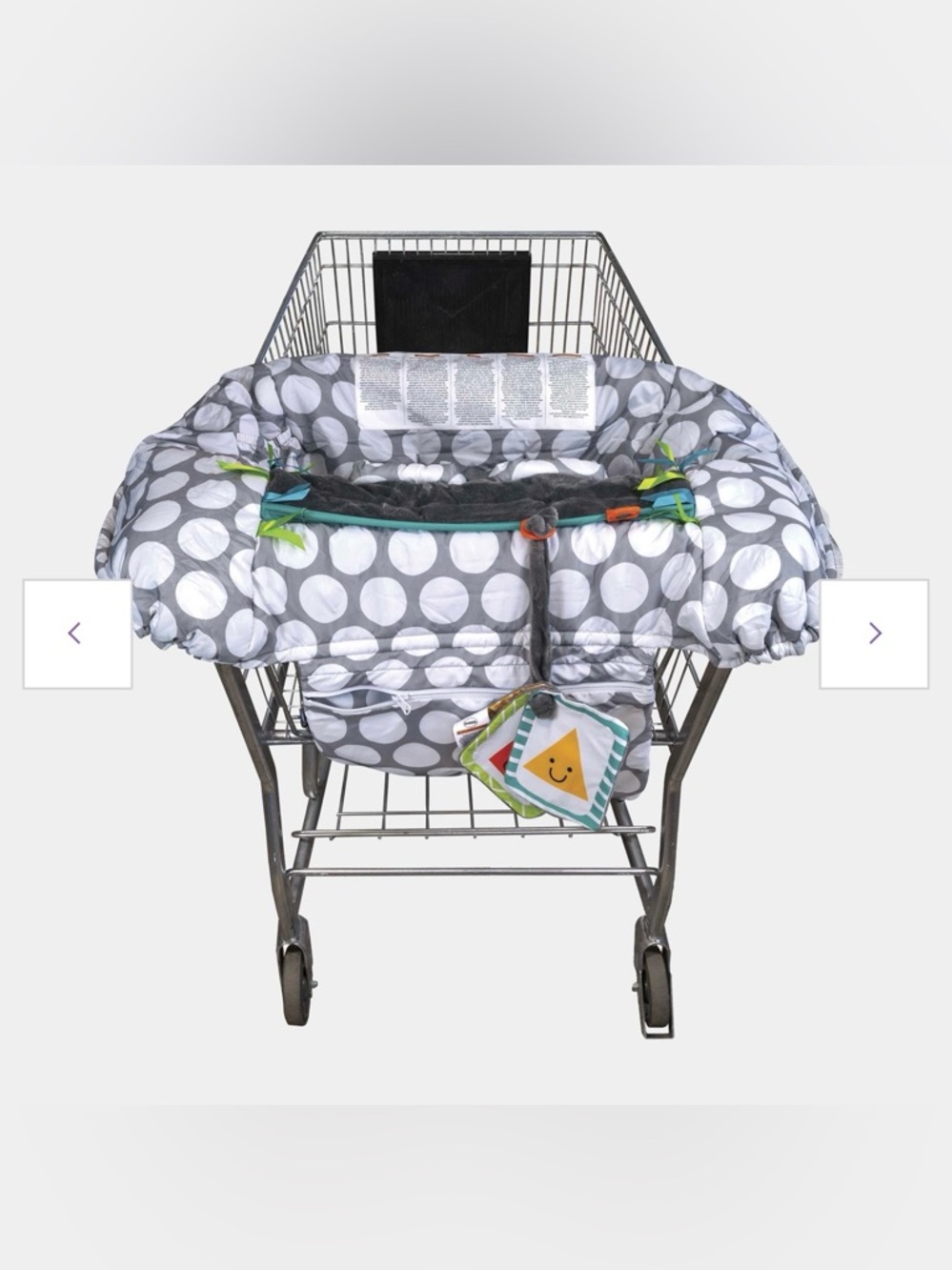 Boppy Gray Polka Dot Shopping Cart Cover for Kids